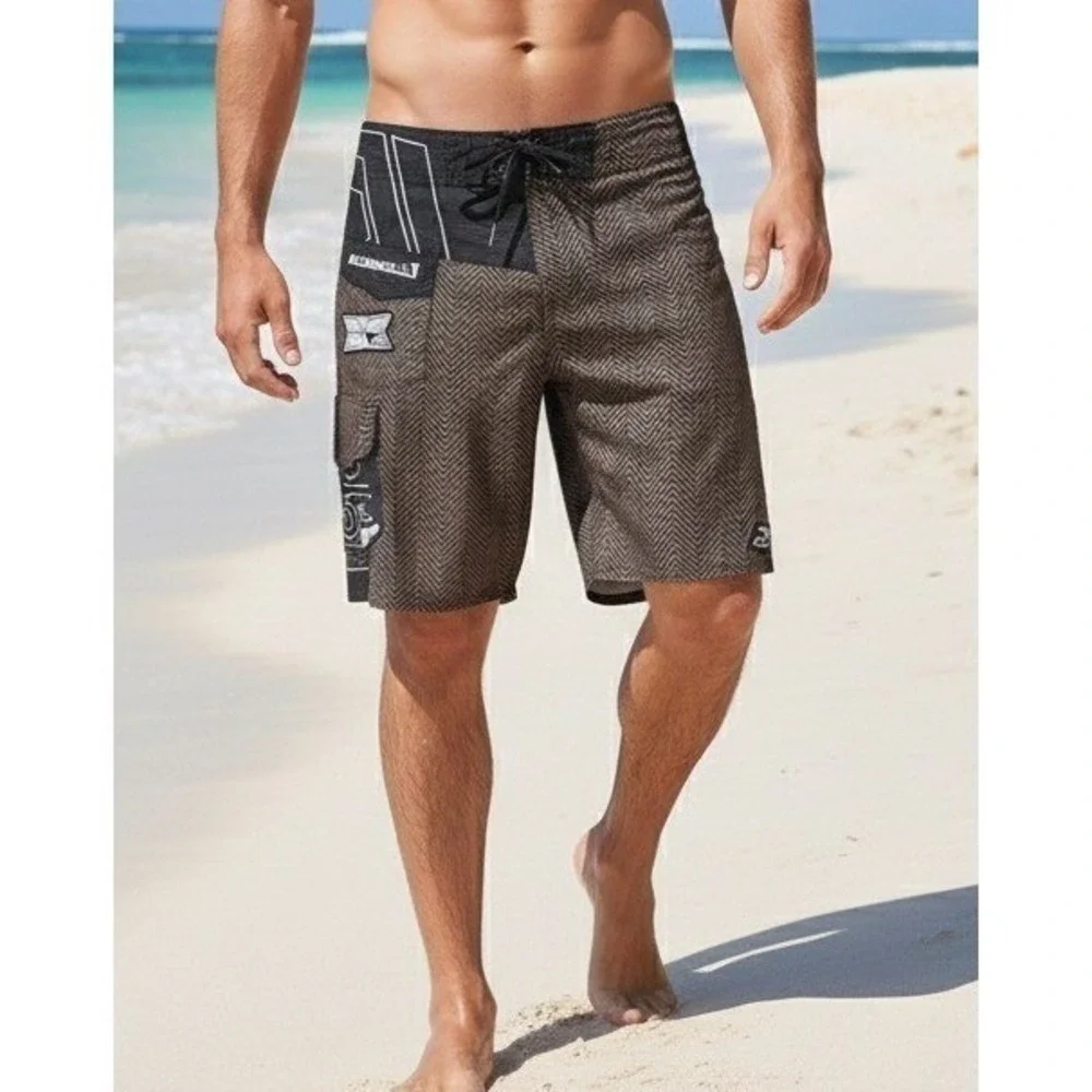 Allyance Board Shorts Mens Size 27 Brown Swim Trunks Surfing Draw String Summer
